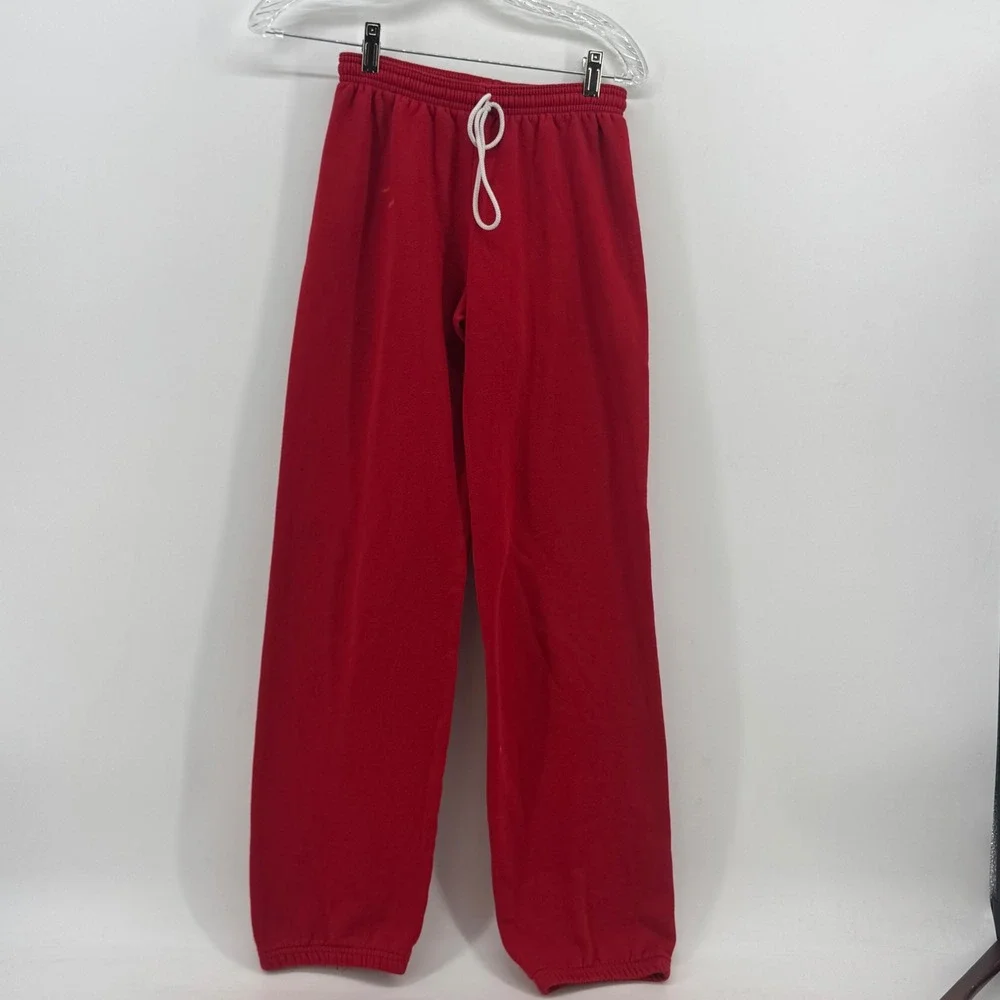 American Apparel Red Fleece Sweatpants XS Made in USA Drawstring Joggers